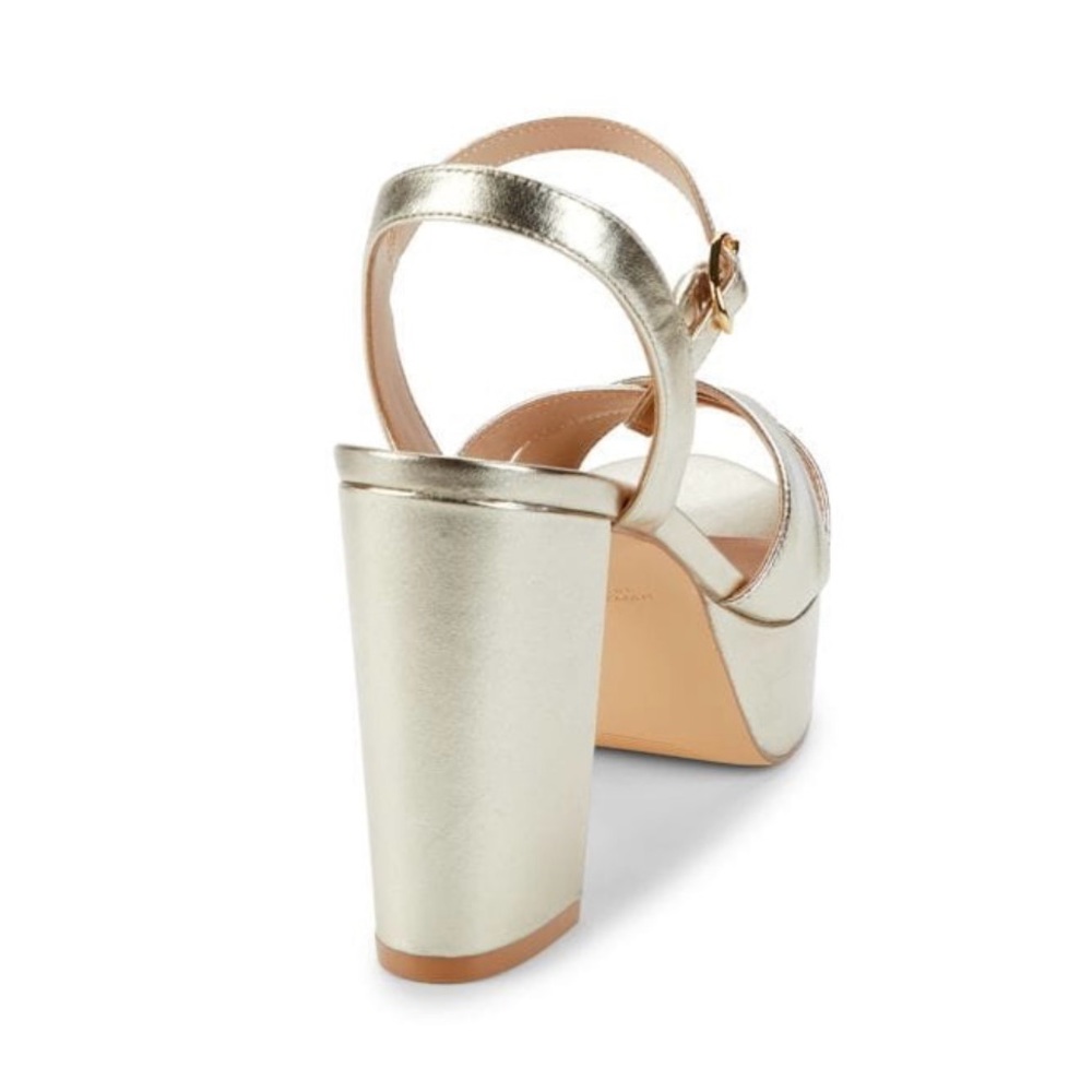 NIB Stuart Weitzman IVONA Sandals, Gold Platino Metallic Nappa, size 9 B (39.5) - Picture 14 of 15